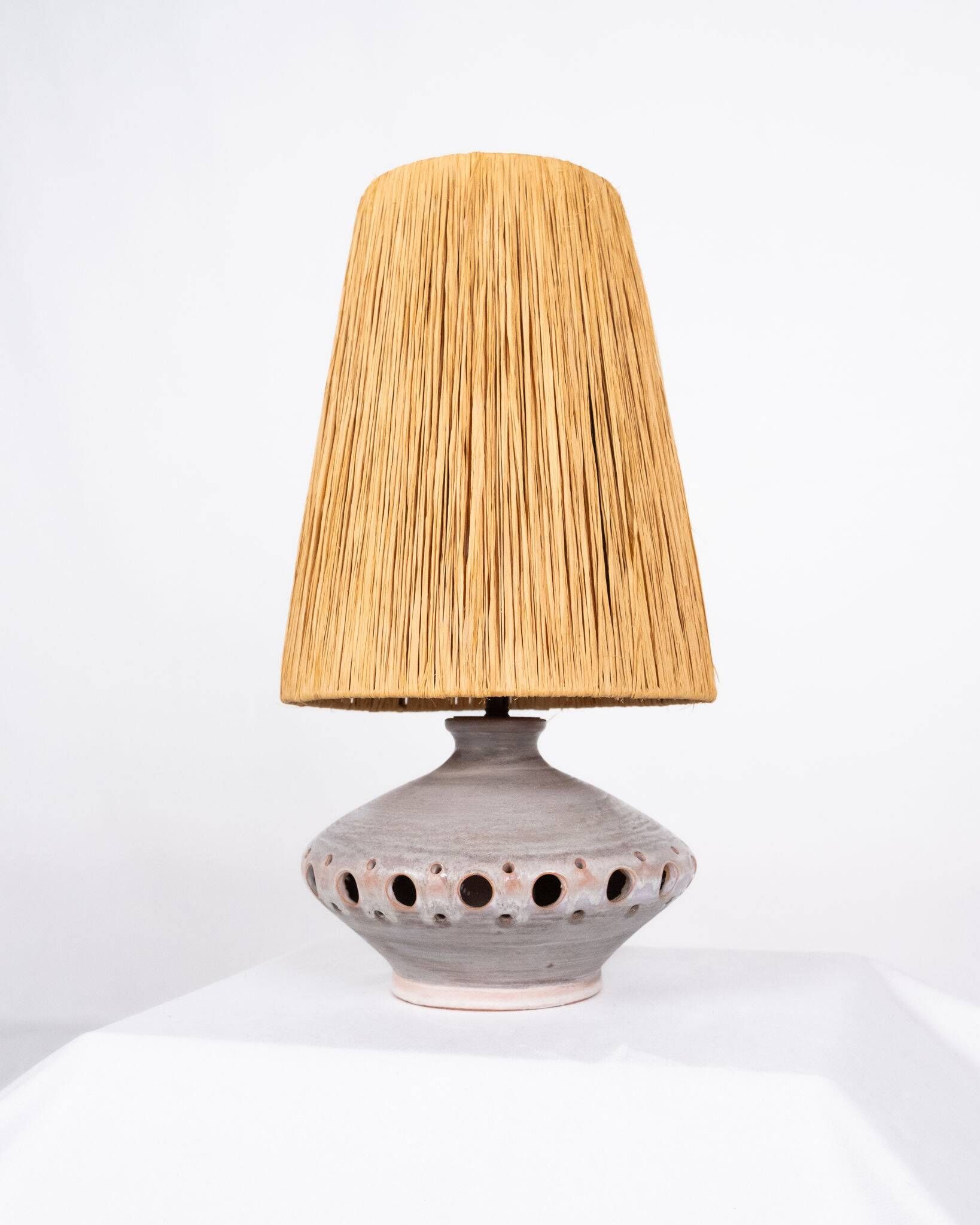 Lattice ceramic lamp, Georges Pelletier style, France, 1970s