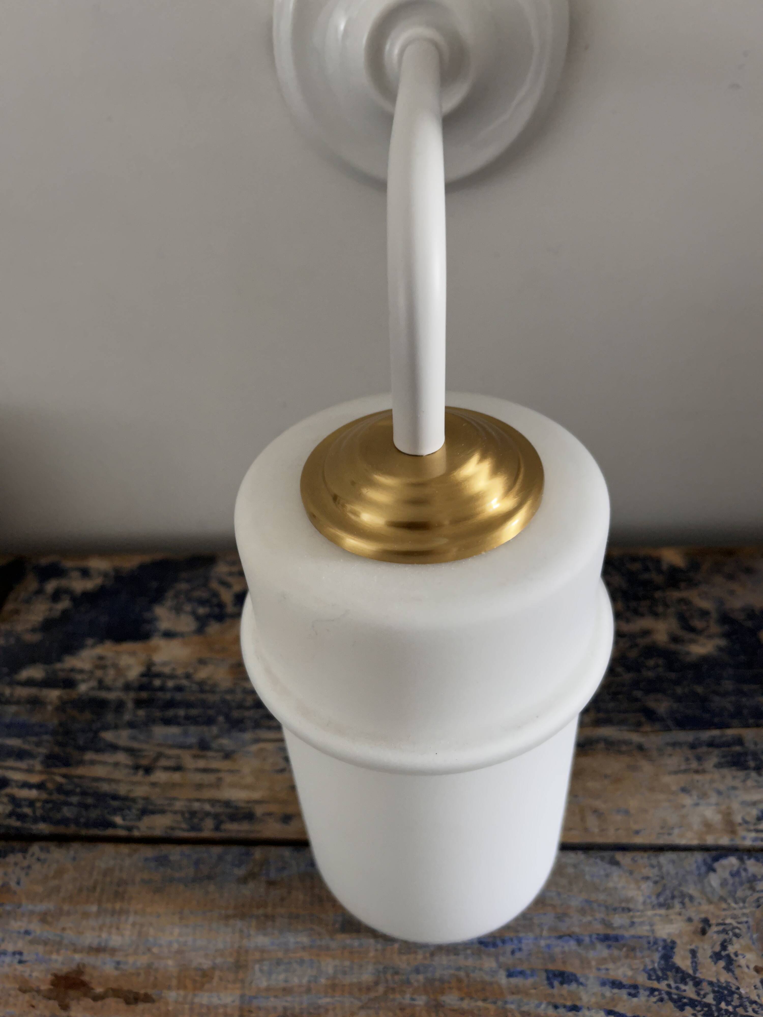 Vintage white opaline wall light