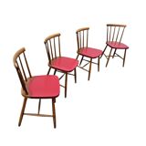 4 chaises à fuseaux des années 1960