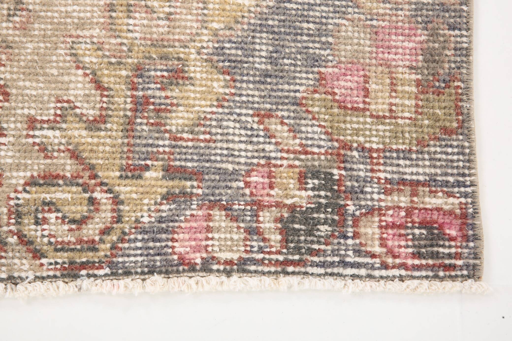 Vintage Red & Cream Oriental Turkish Rug, 110x199Cm