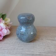 Ceramic stoneware owl figurine, vintage pottery zoomorphic owl.
