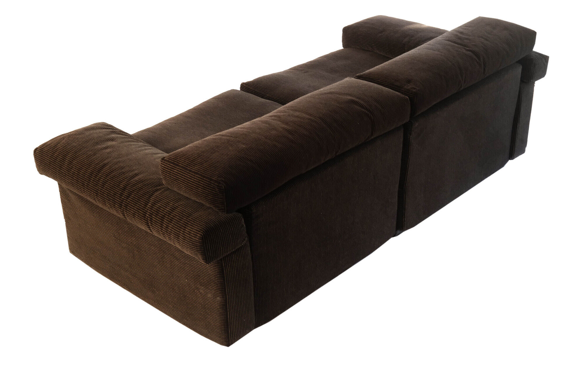 Sofa "Erasmo" by Tobia Scarpa for B&B Italia, Brown Ribbed Velvet, 1970's