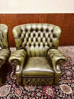 Set Springvale Chesterfield Woburn 1-seater sofa antique green