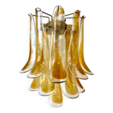 Pair of Murano smoked glass wall lights - cognac