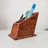 Art deco pen holder in burr walnut