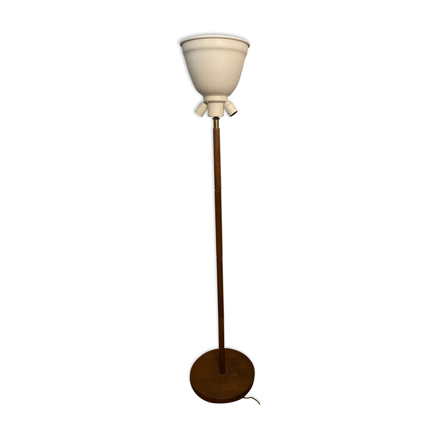 Wood and brass floor lamp 60s