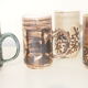 Set of 4 vintage mid century brutalist tea mugs by David Sharp