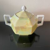 Sucrier art deco vintage jaune irisé
