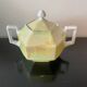 Vintage art deco sugar bowl in iridescent yellow