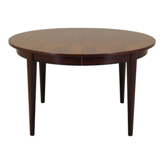 Table ronde en palissandre, design danois, années 1970, fabricant: Omann Jun