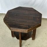 Pedestal table or small octagonal side table quadripod base with modernist spacer