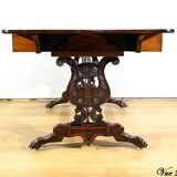 Desk Table with Shutters in Solid Rosewood, Restoration Period – Early 19th Century