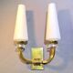 Pair of Art-Déco bronze & opaline sconces from Maison Lunel, France, 1950