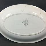 Ceramic dish of salins checkerboard orange and white vintage Napoli style