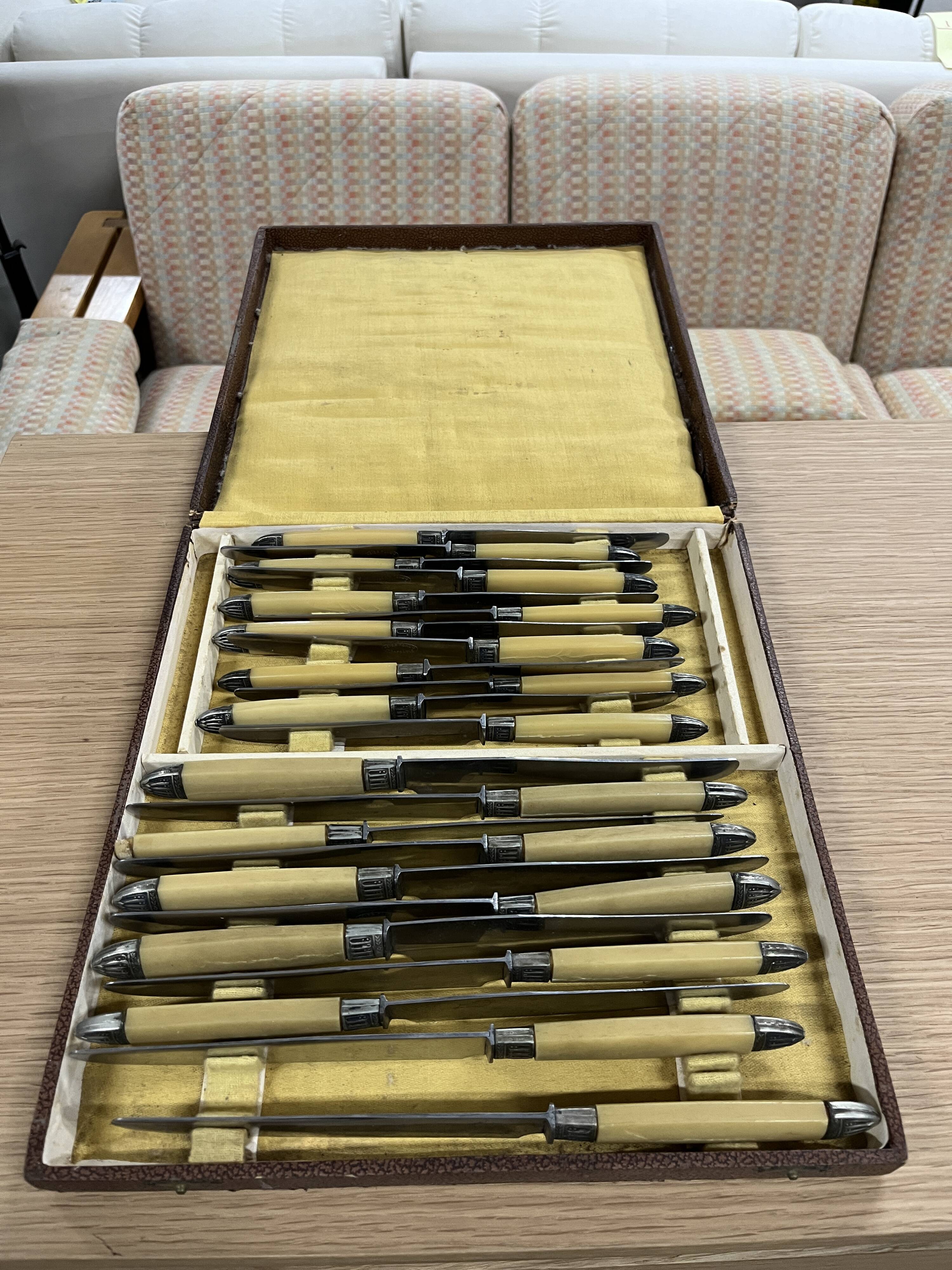 Old vintage knife box