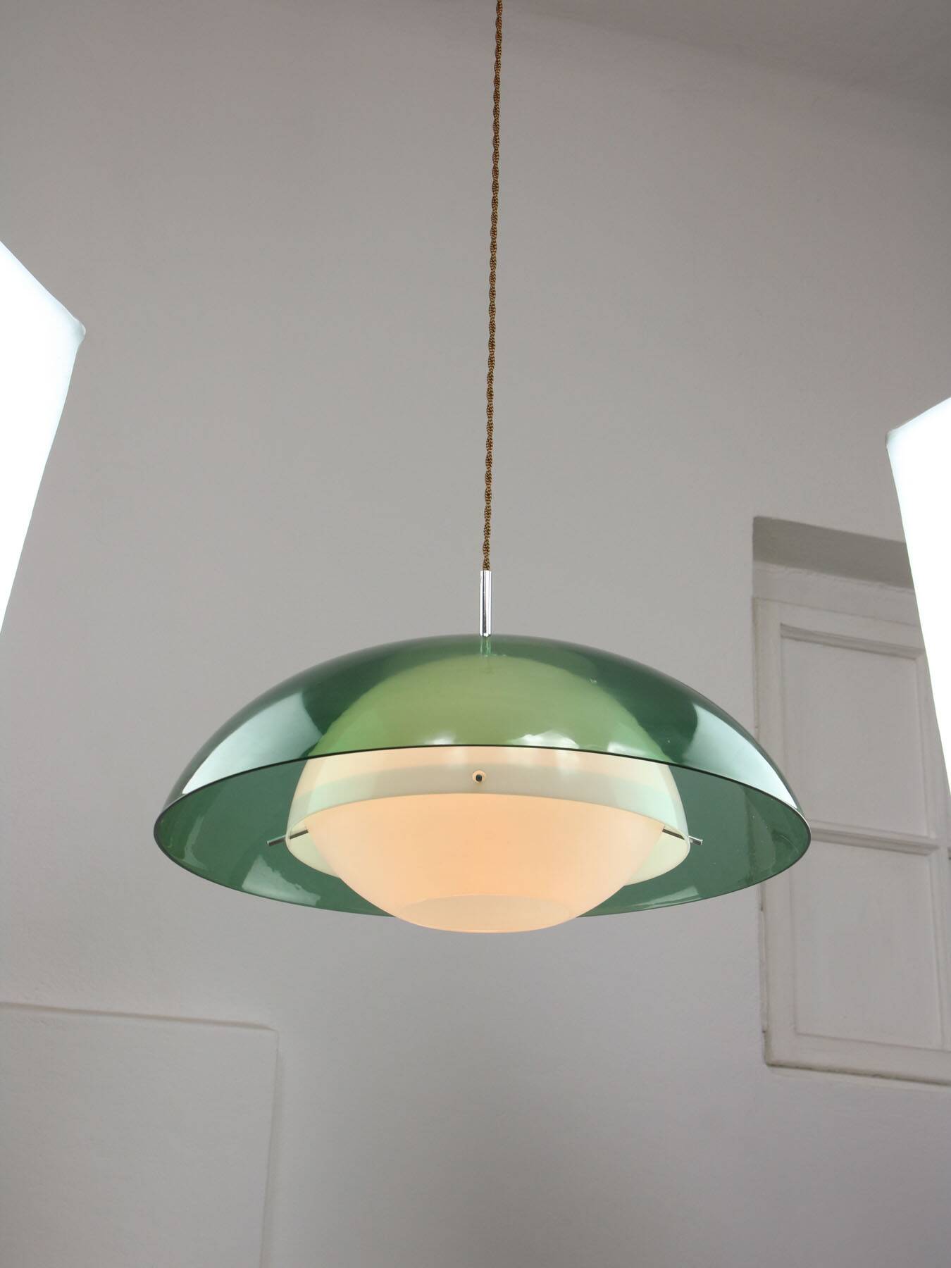 Italian Green Pendant Lamp in Plexiglass
