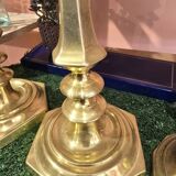 Pair of gilded brass candlesticks