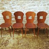 10 chaises Baumann, modèle Gentiane, années 50