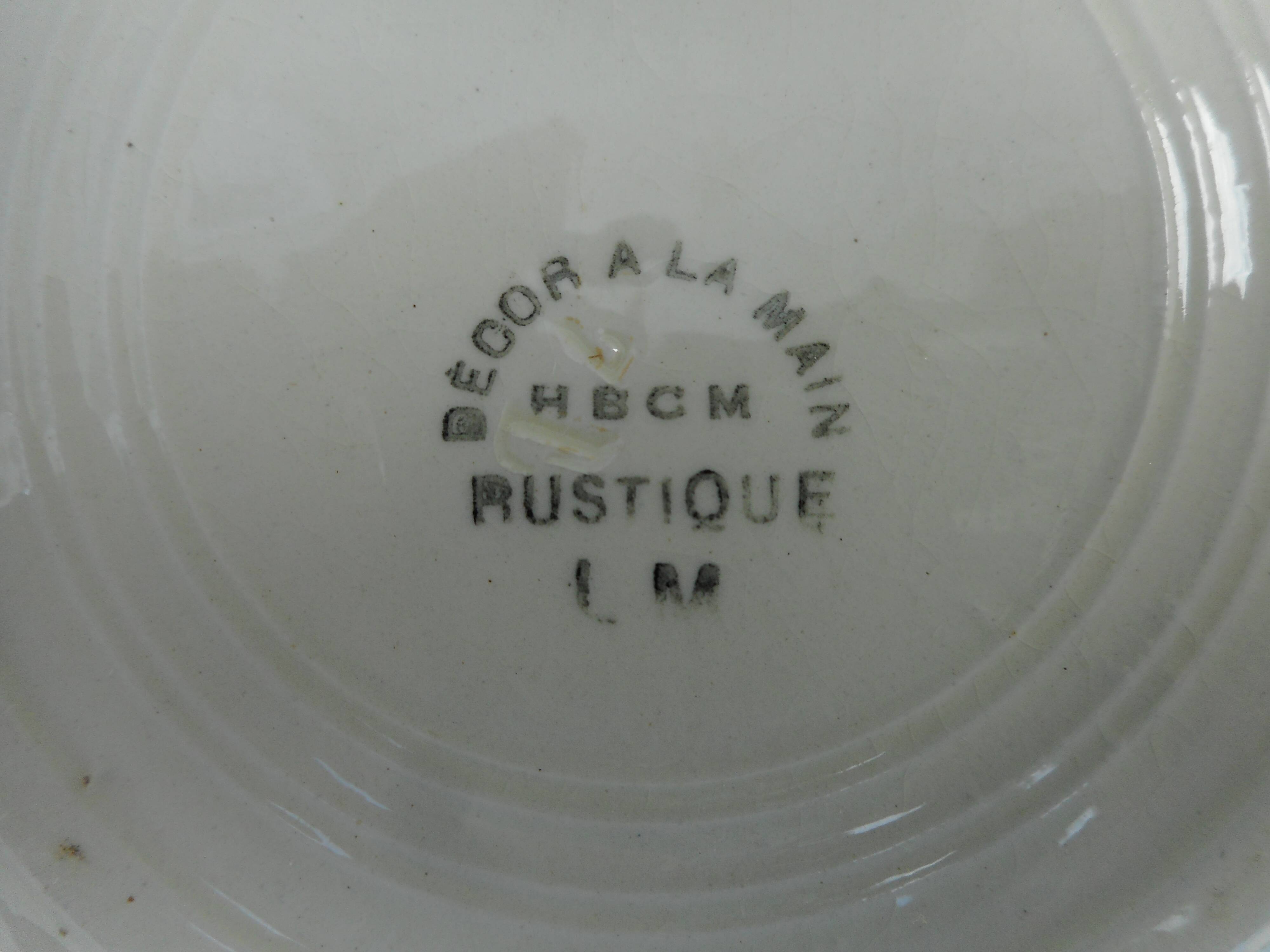 Lot of 6 hollow plates in srreguemines earthenware