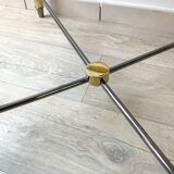 Vintage Brass and Square Beveled Glass Coffee Table