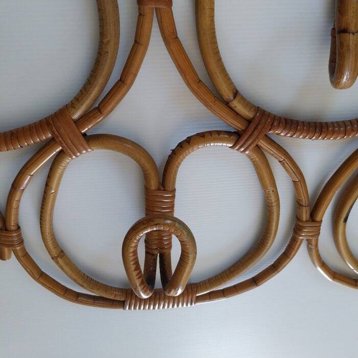 Vintage rattan coat rack by Franco Albini
