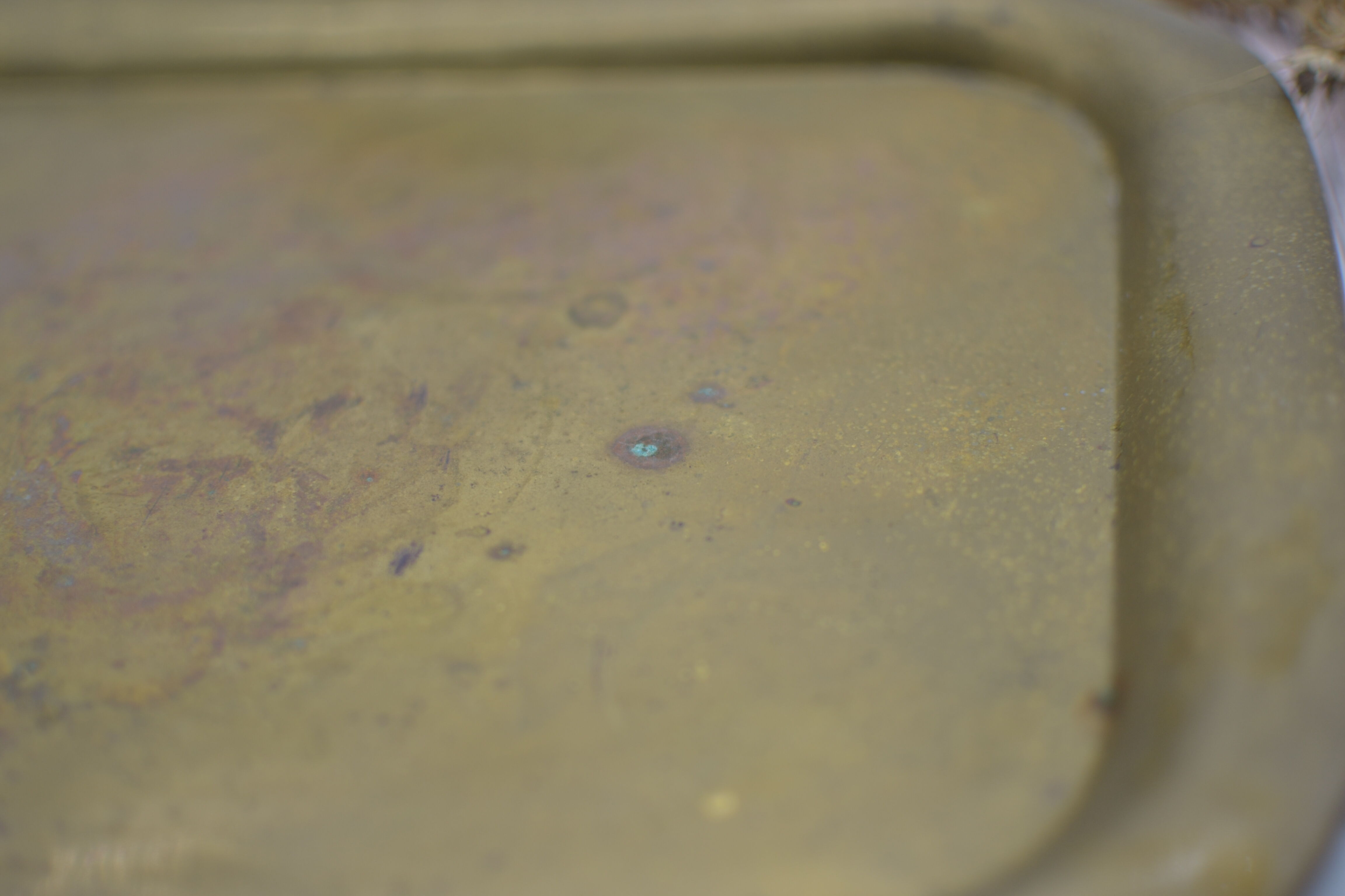 Vintage golden brass serving tray