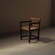 Handcrafted oak and straw armchair, France, circa 1950.