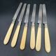 Series of 6 fruit knives blade silver punch Old man handle bone