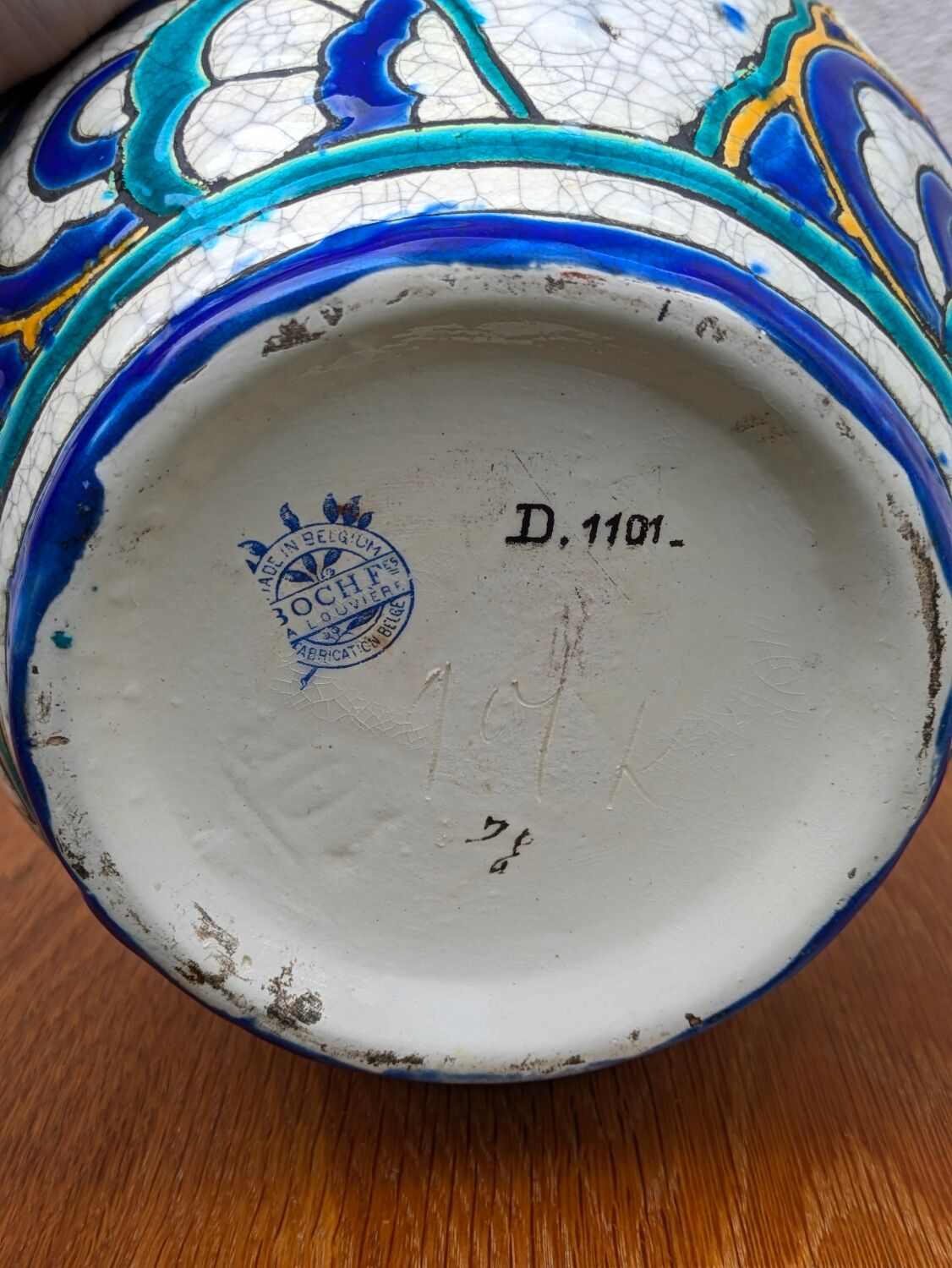 Charles Catteau vase lamp, Boch La Louvière, art deco ceramic