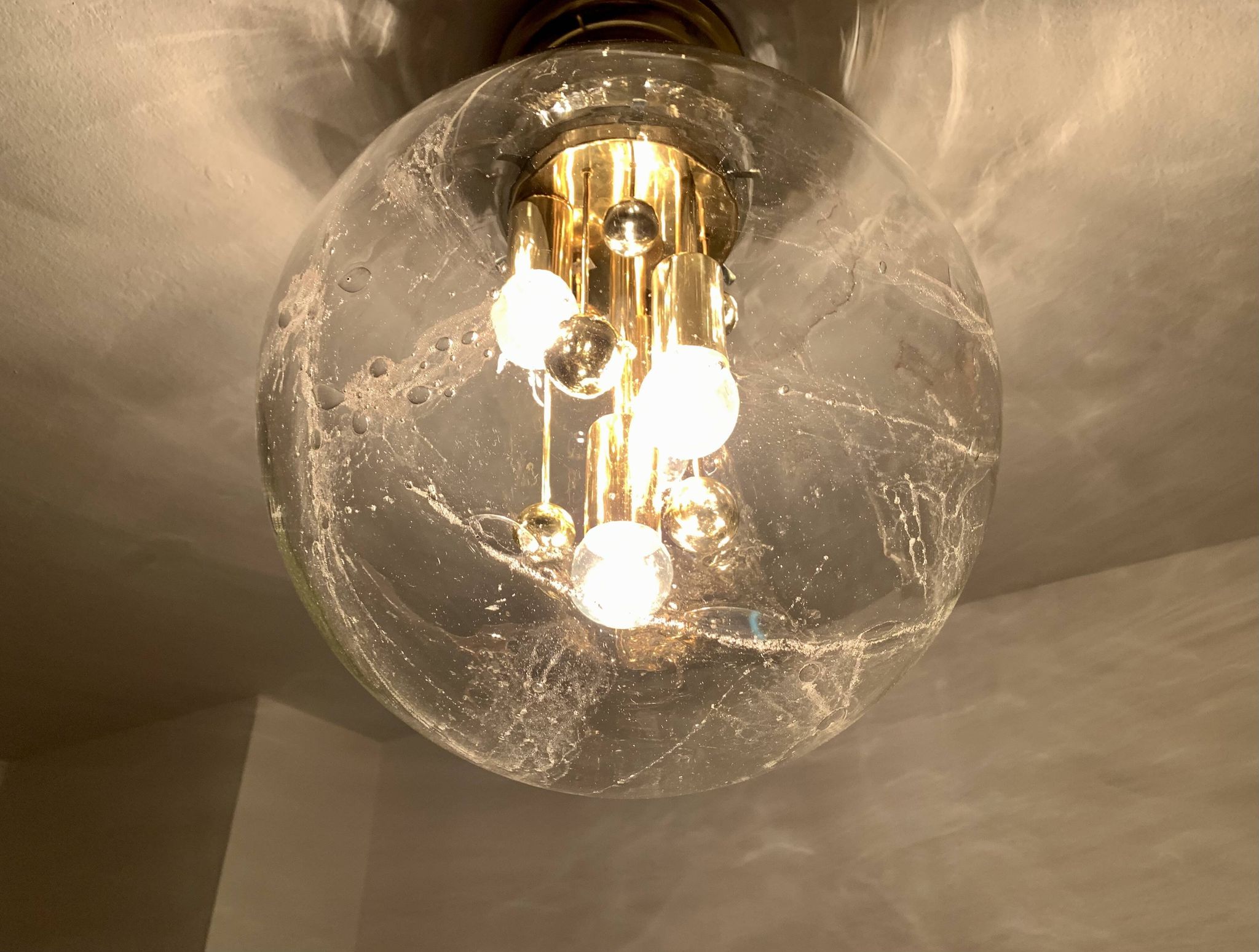 Ice Glass Flush Lamp by Doria
