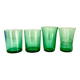 Lot de 4 verres vintage en verre vert