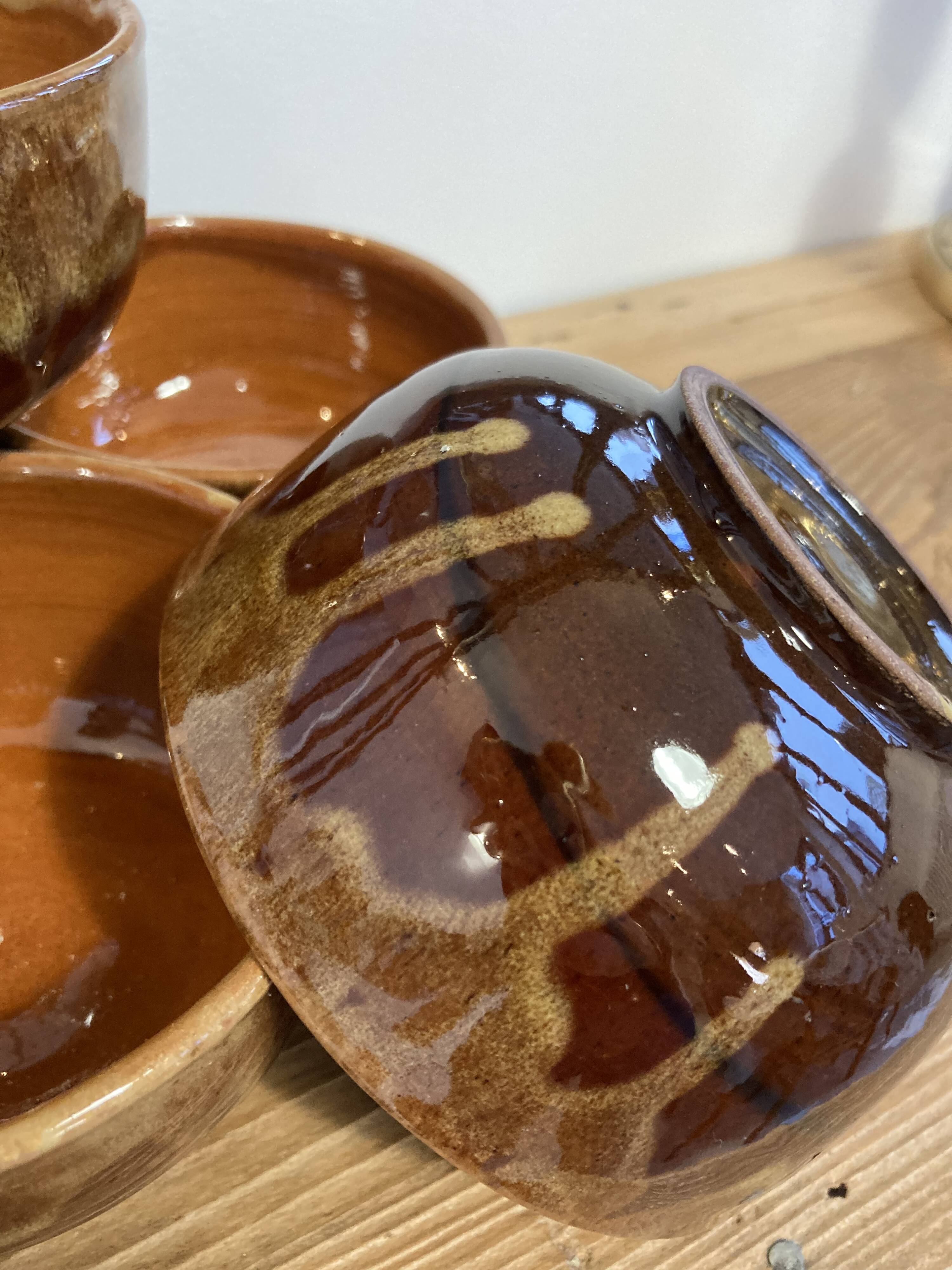 Set of 6 glazed earthenware bowls