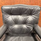 Classic English Black Chesterfield Desk Chair