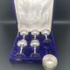Strong silver alcohol cups in original velvet box