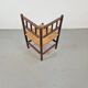 Corner chair in Arts and Crafts style made of oak with a rush seat, 1950s.
