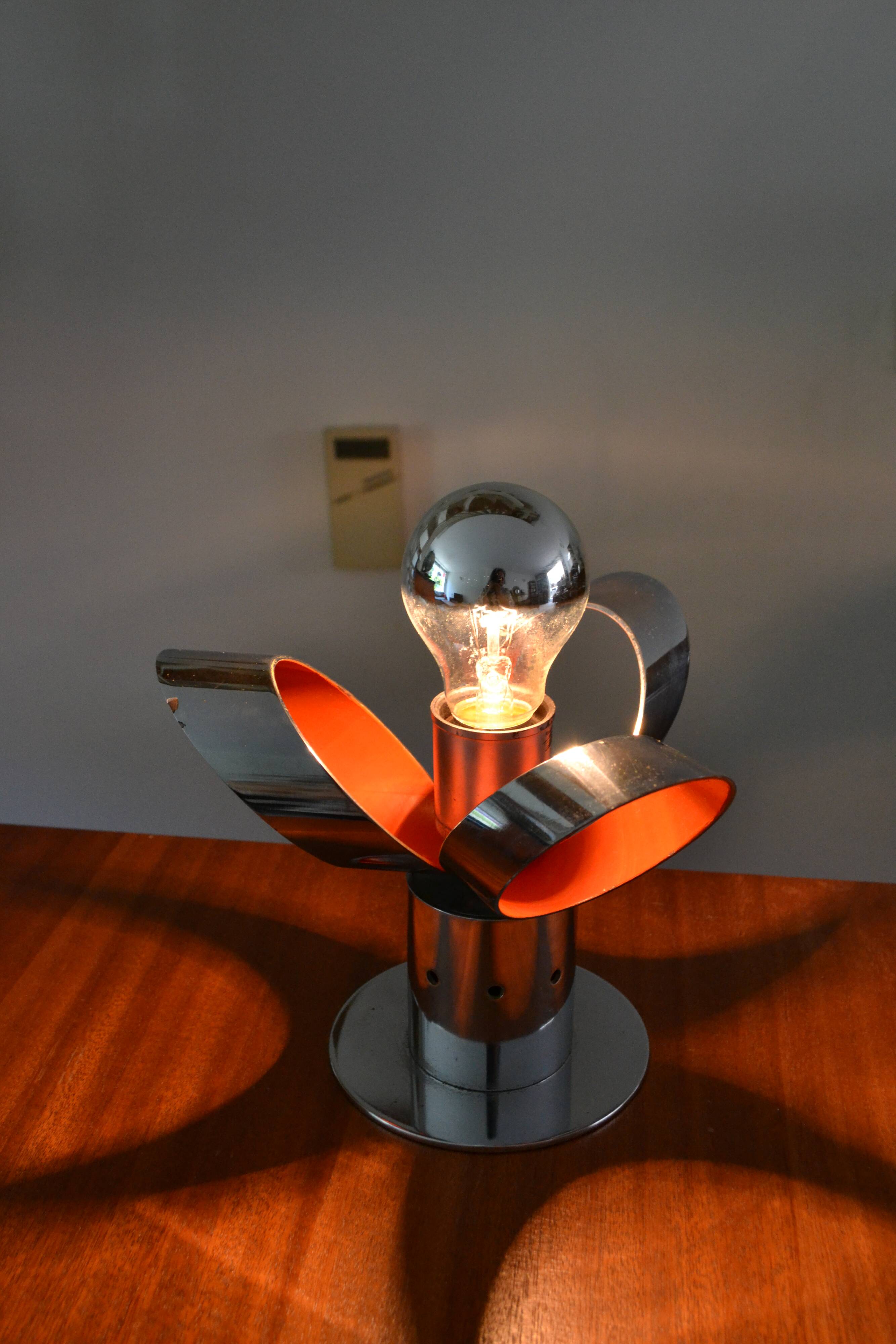 Raak flower lamp chromed metal