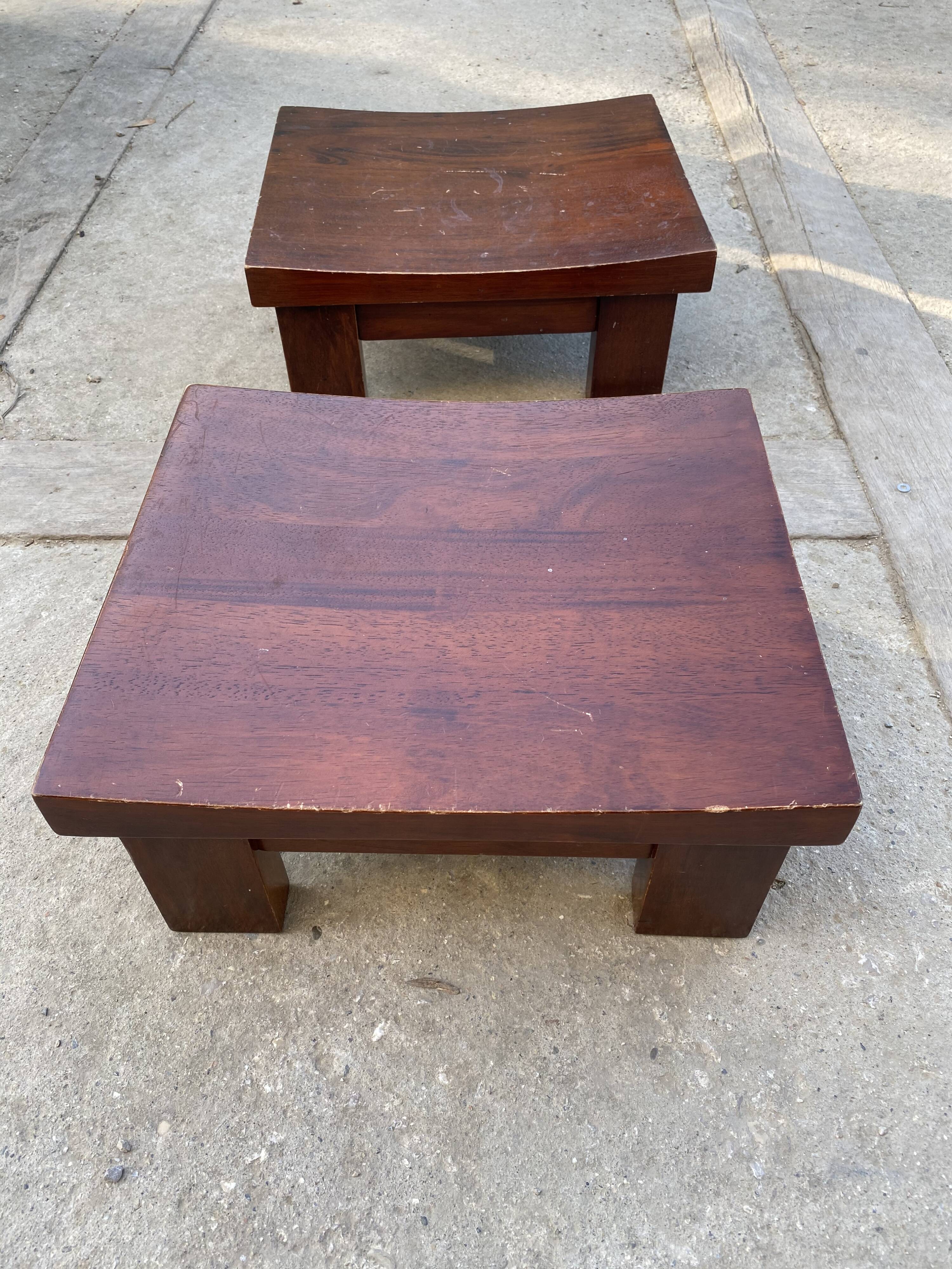 Pair of Asian bedsides