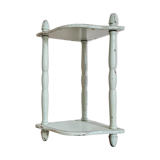 Old green patinated wooden shelf