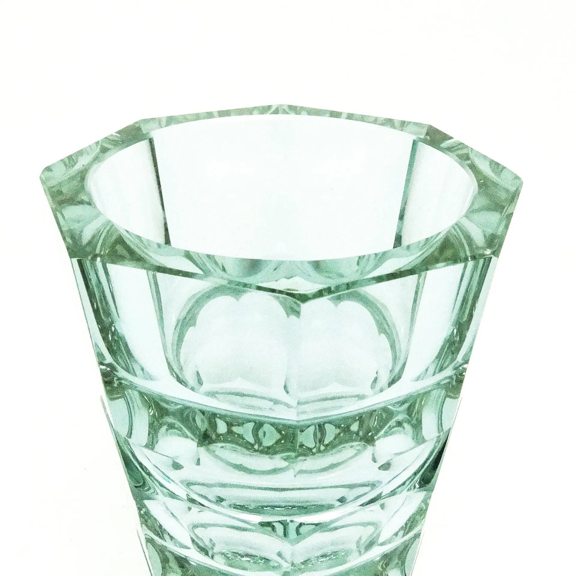 Art Deco vase, alexandrite glass, design by J. Hoffmann, Moser, Czechoslovakia, 1930s