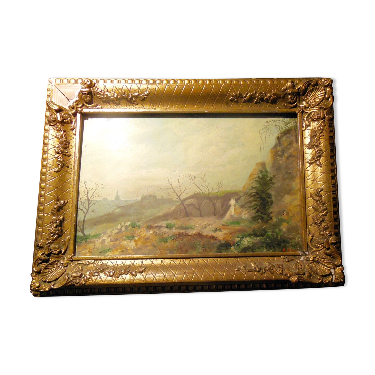 Impressionist painting, XIX-XX°s., landscape, oil on wood signed A.Hervé
