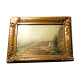 Impressionist painting, XIX-XX°s., landscape, oil on wood signed A.Hervé
