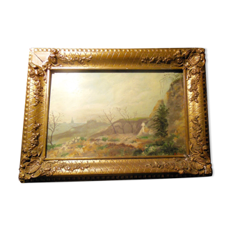 Impressionist painting, XIX-XX°s., landscape, oil on wood signed A.Hervé