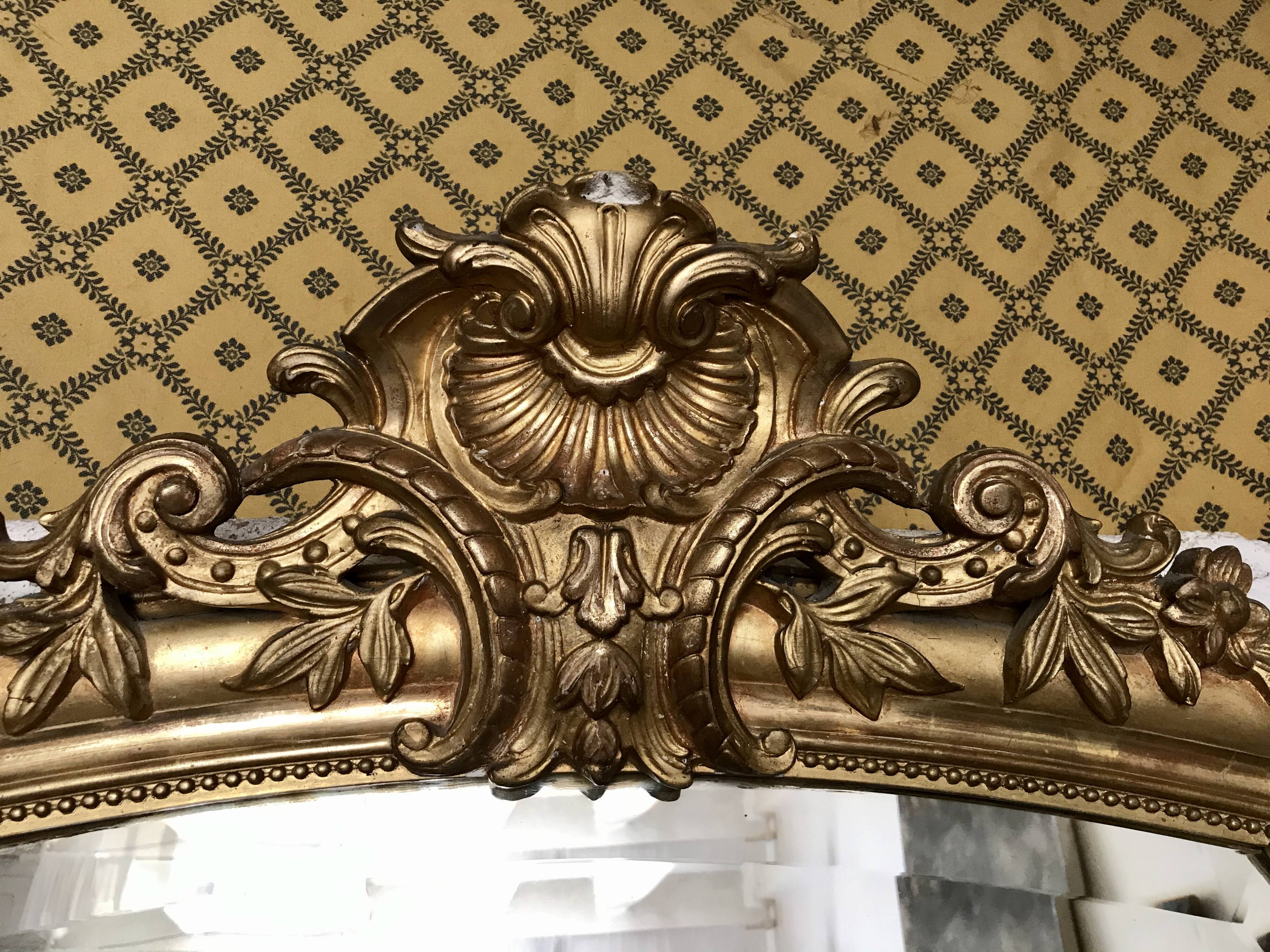 Large golden antique mirror 95x190cm