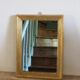 Rectangular golden wooden frame mirror
