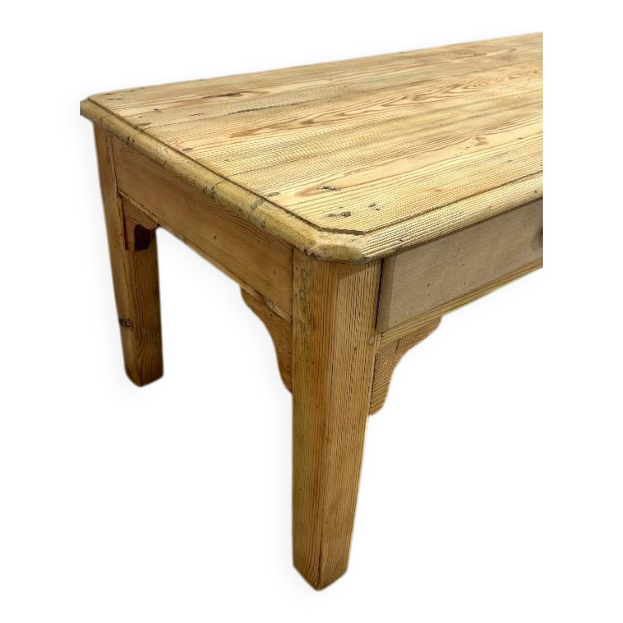 Solid stripped pine farmhouse coffee table
