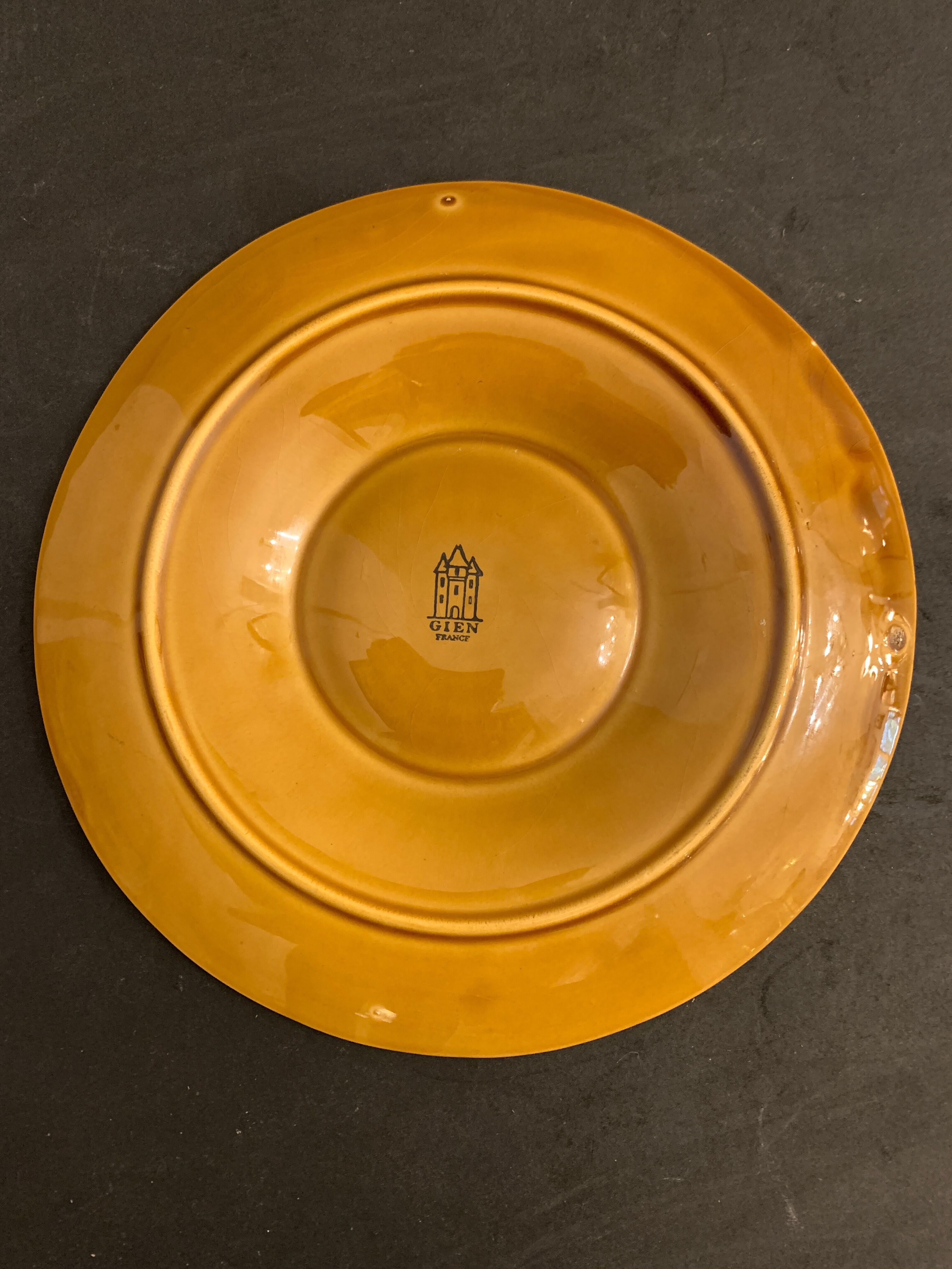 6 plates slurry for artichokes in Gien earthenware, 1960