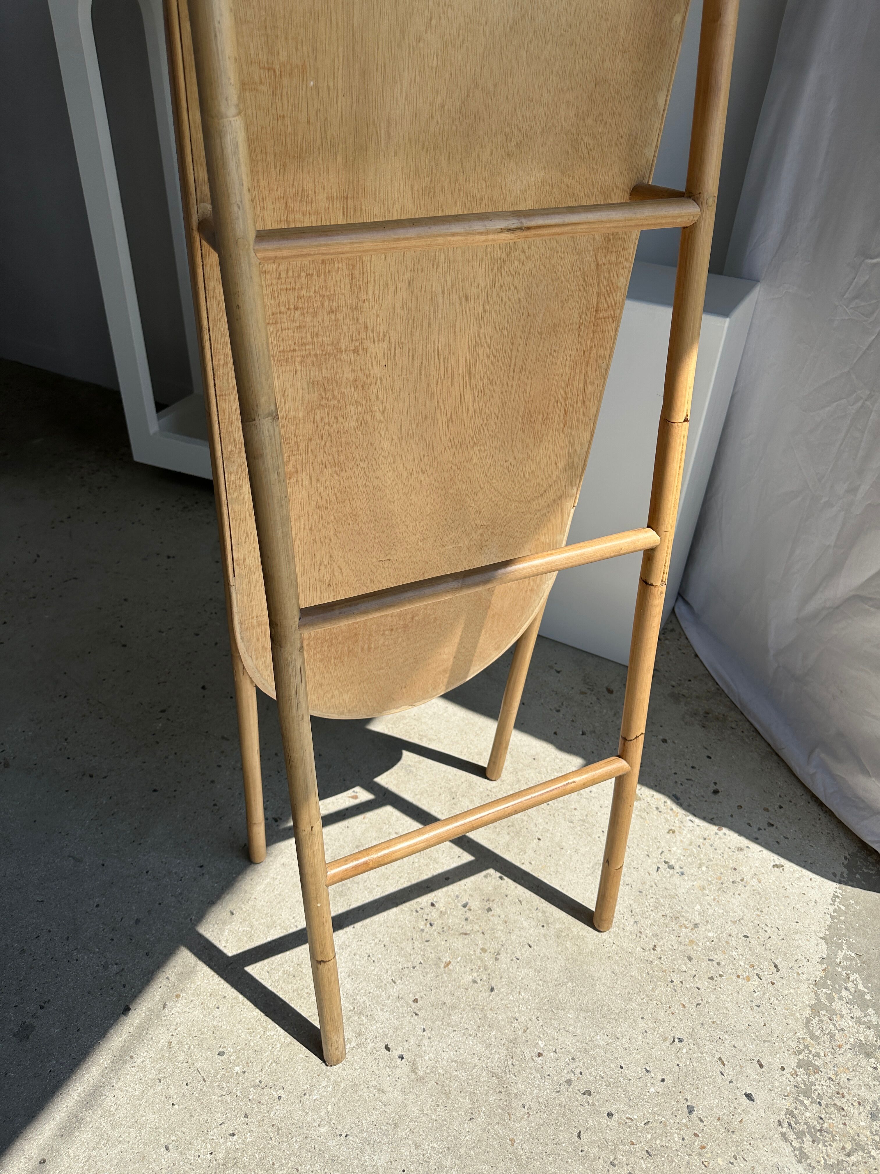 Floor mirror in bamboo and rattan H:1m80