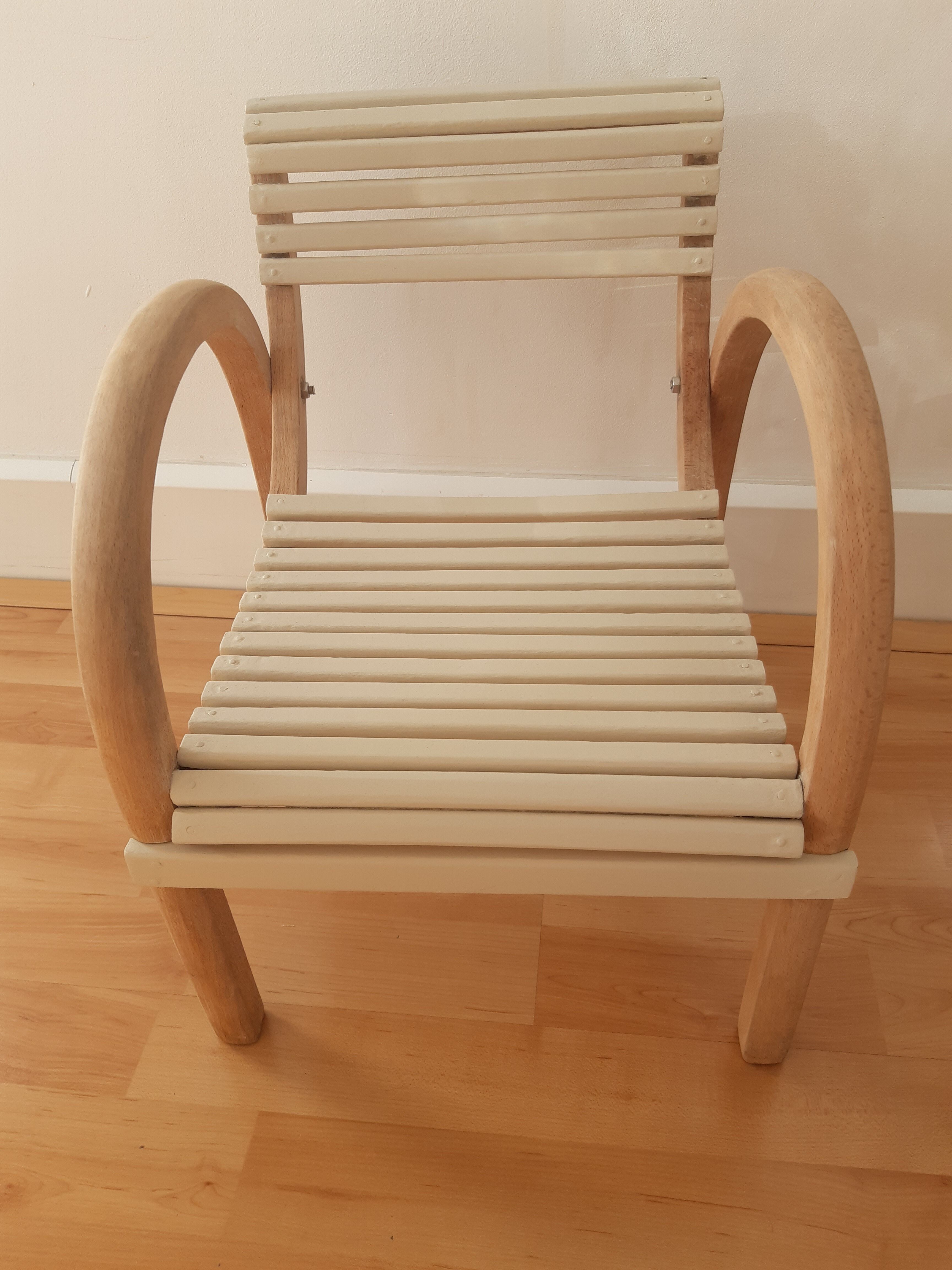 Baumann chair curved wood