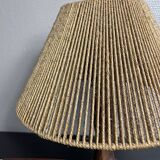 Wooden lamp by Olivier 70s