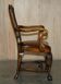 Fauteuil Bergère Antique Thomas Chippendale sculpté Claw & Ball cuir